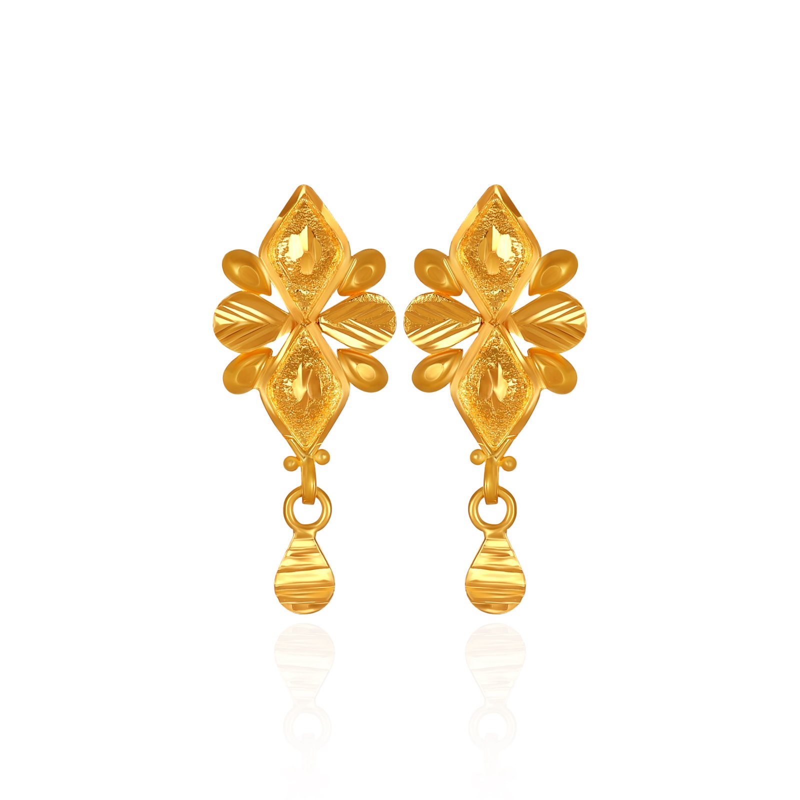 Petal Dance Gold Drop Earrings