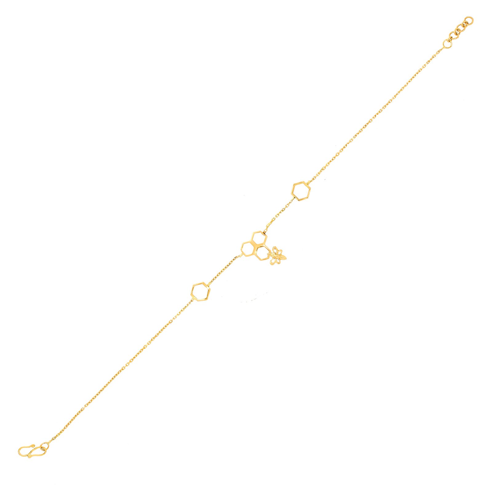 Hexagon Fly Gold Bracelet