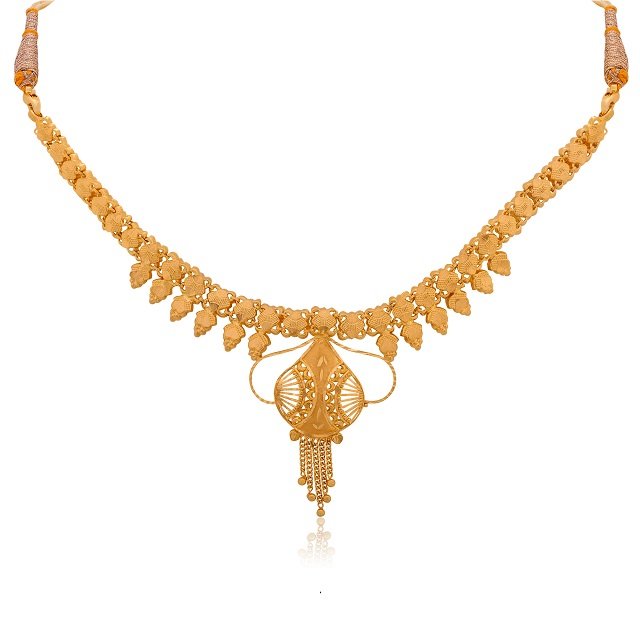 Sleek Intricacy Gold Necklace