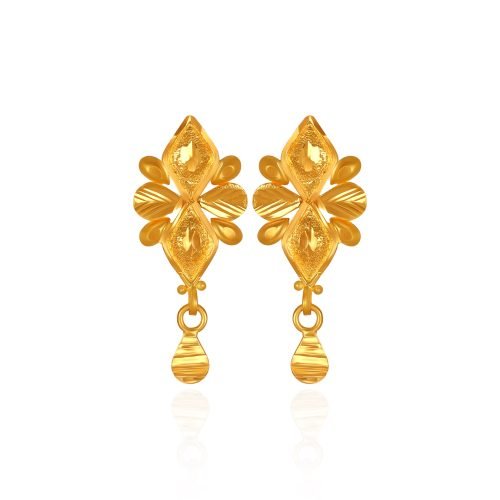 Petal Dance Gold Drop Earrings